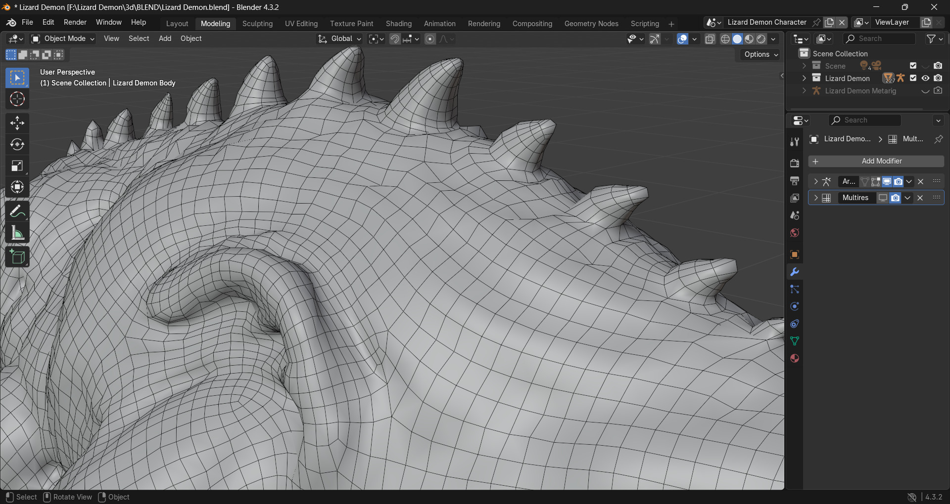 Lizard Demon Blender 3D model_19