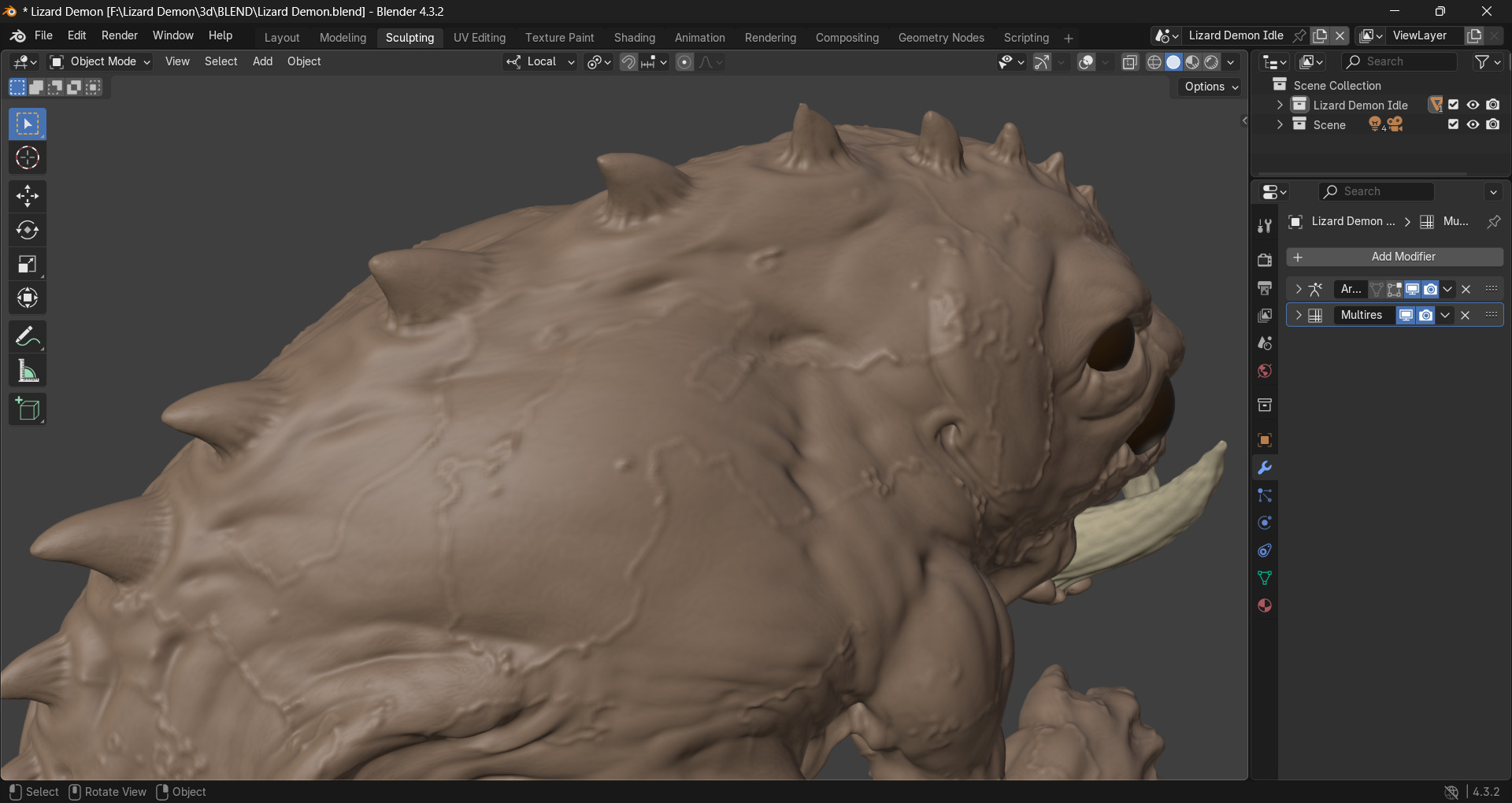 Lizard Demon Blender 3D model_25