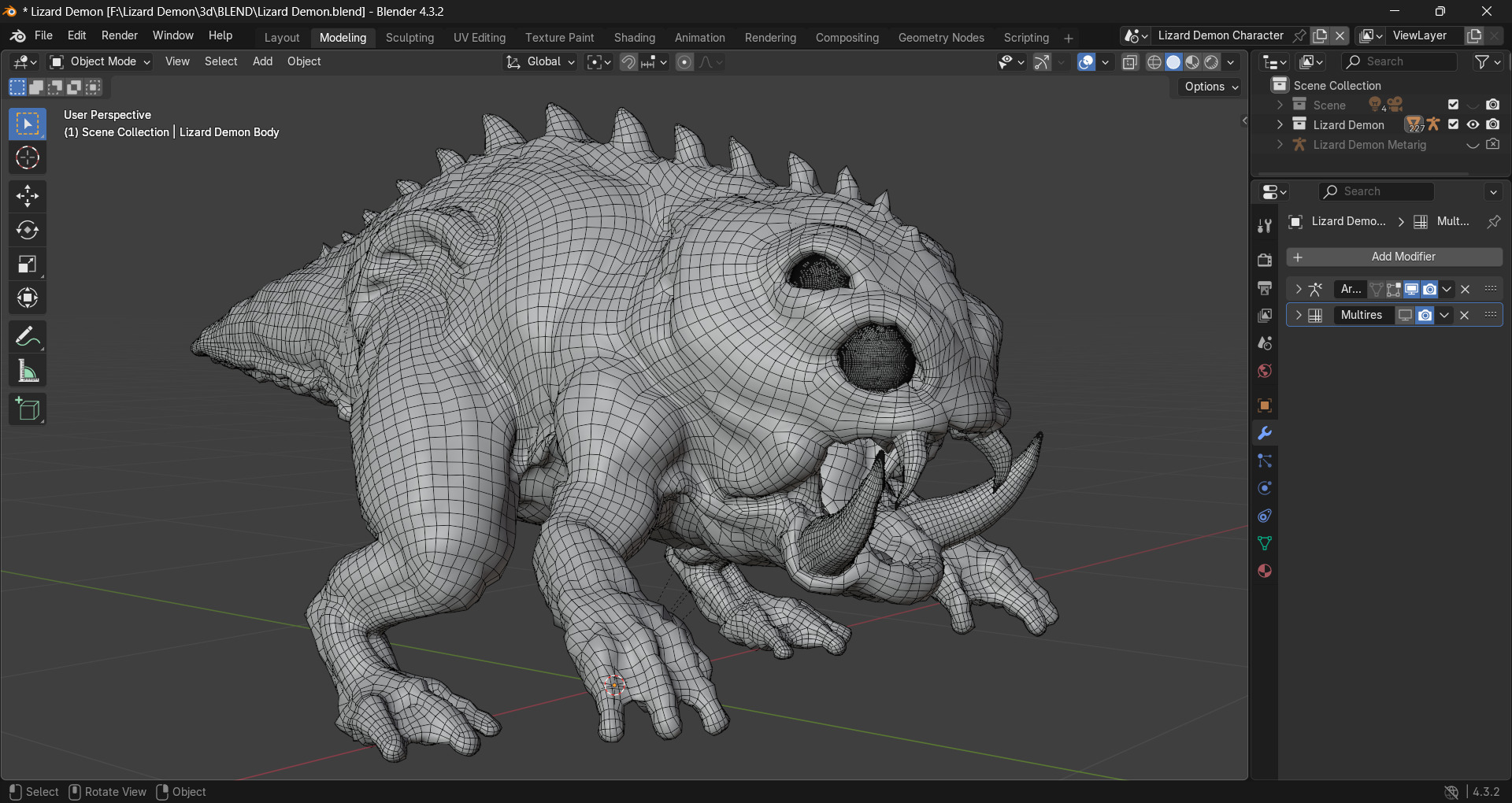 Lizard Demon Blender 3D model_15