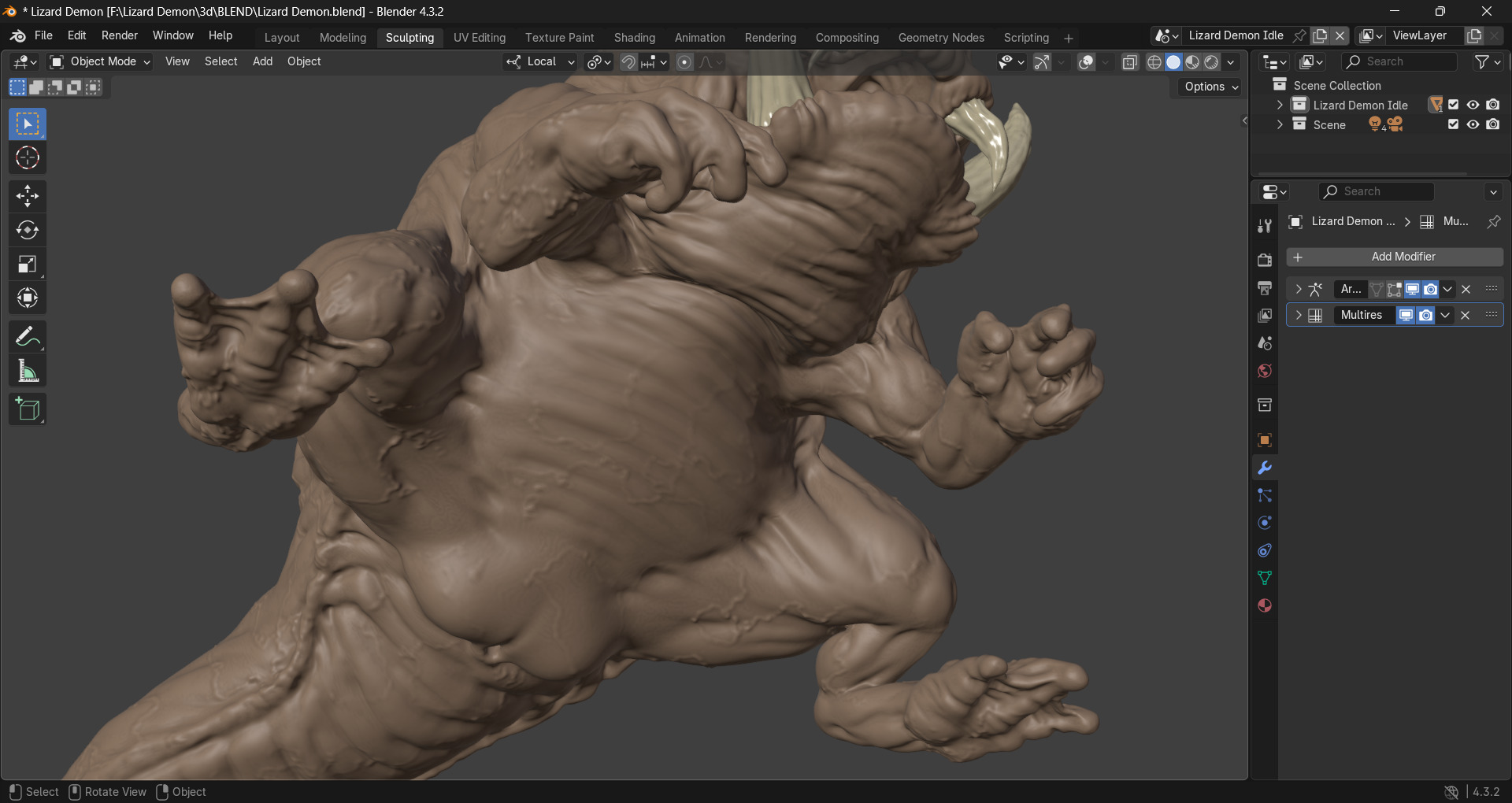 Lizard Demon Blender 3D model_23