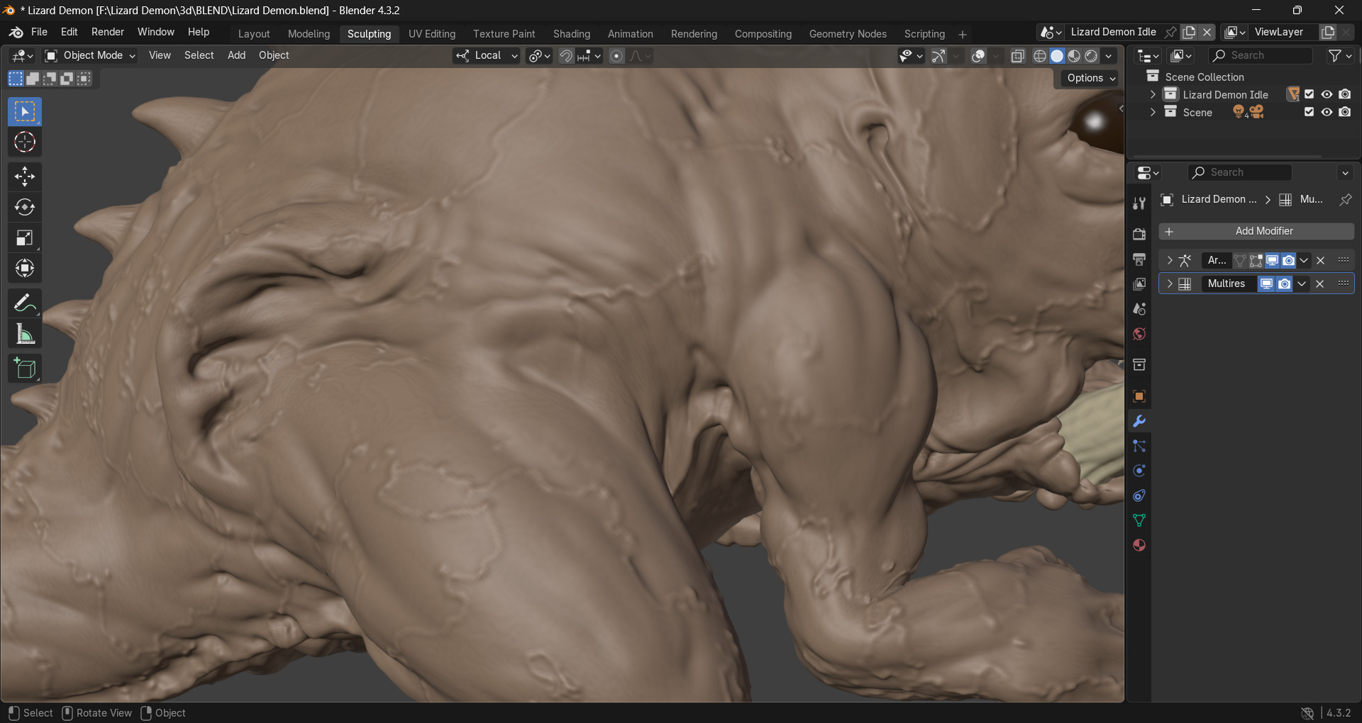 Lizard Demon Blender 3D model_22