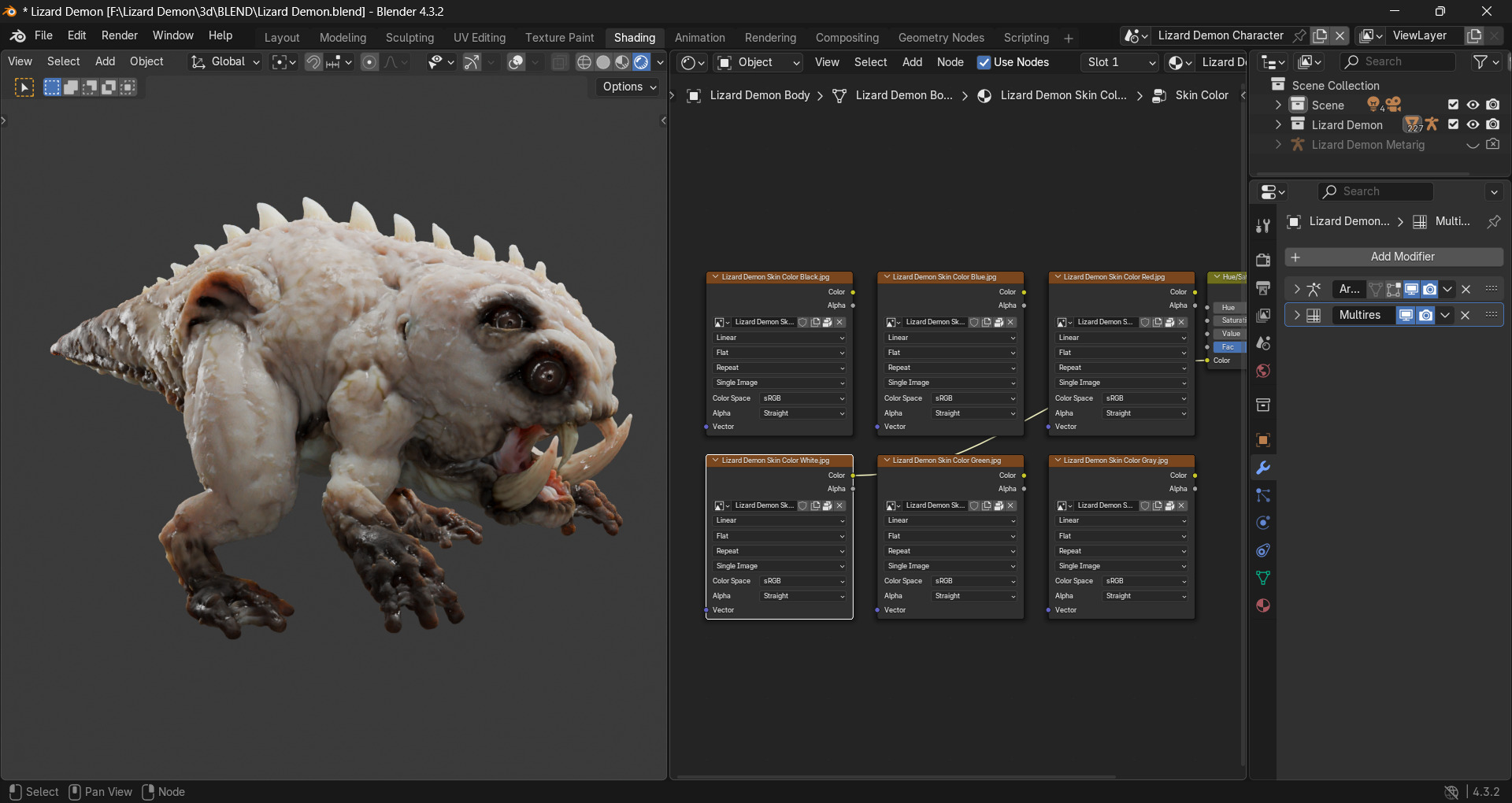 Lizard Demon Blender 3D model_34
