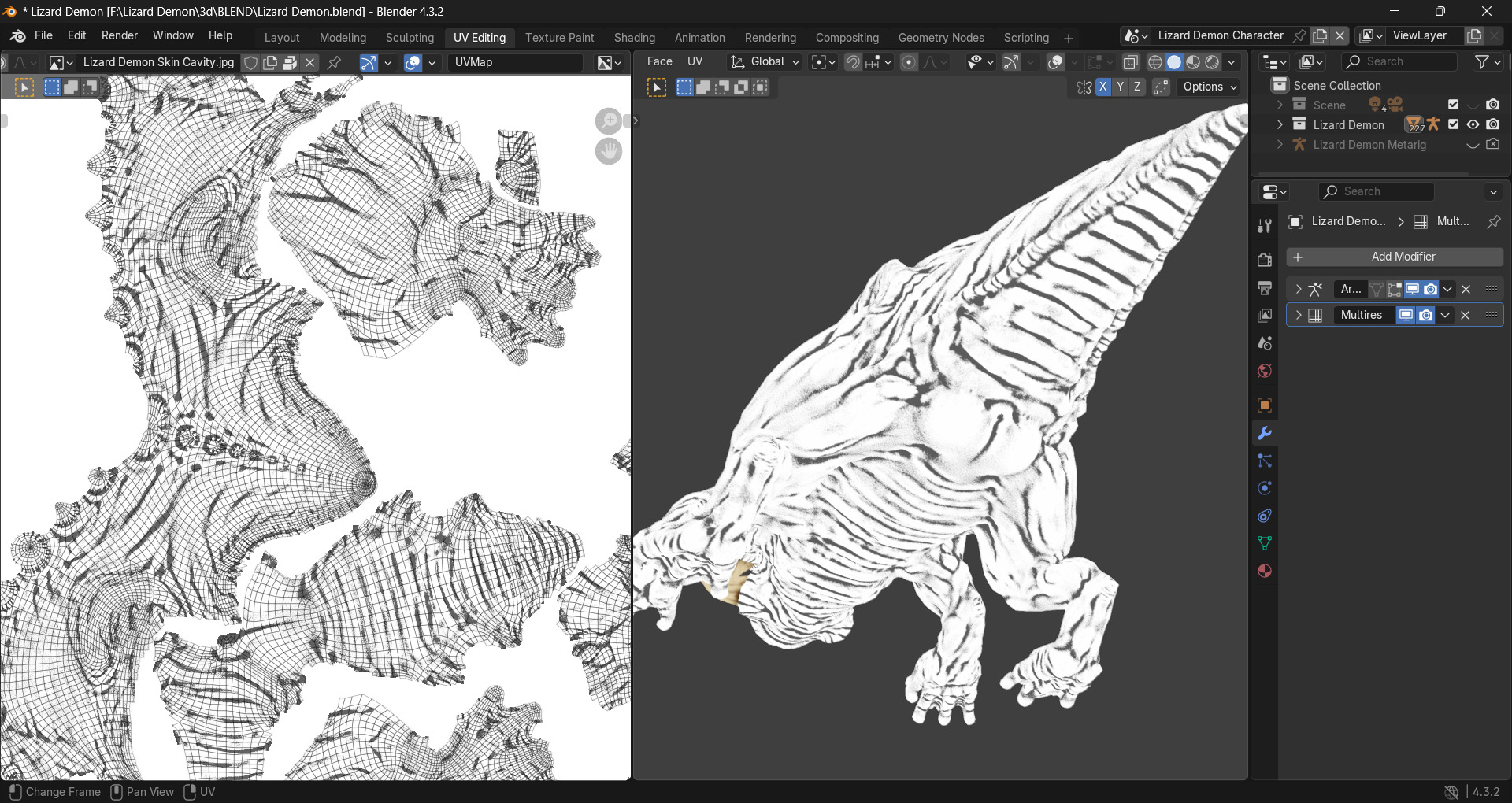 Lizard Demon Blender 3D model_28