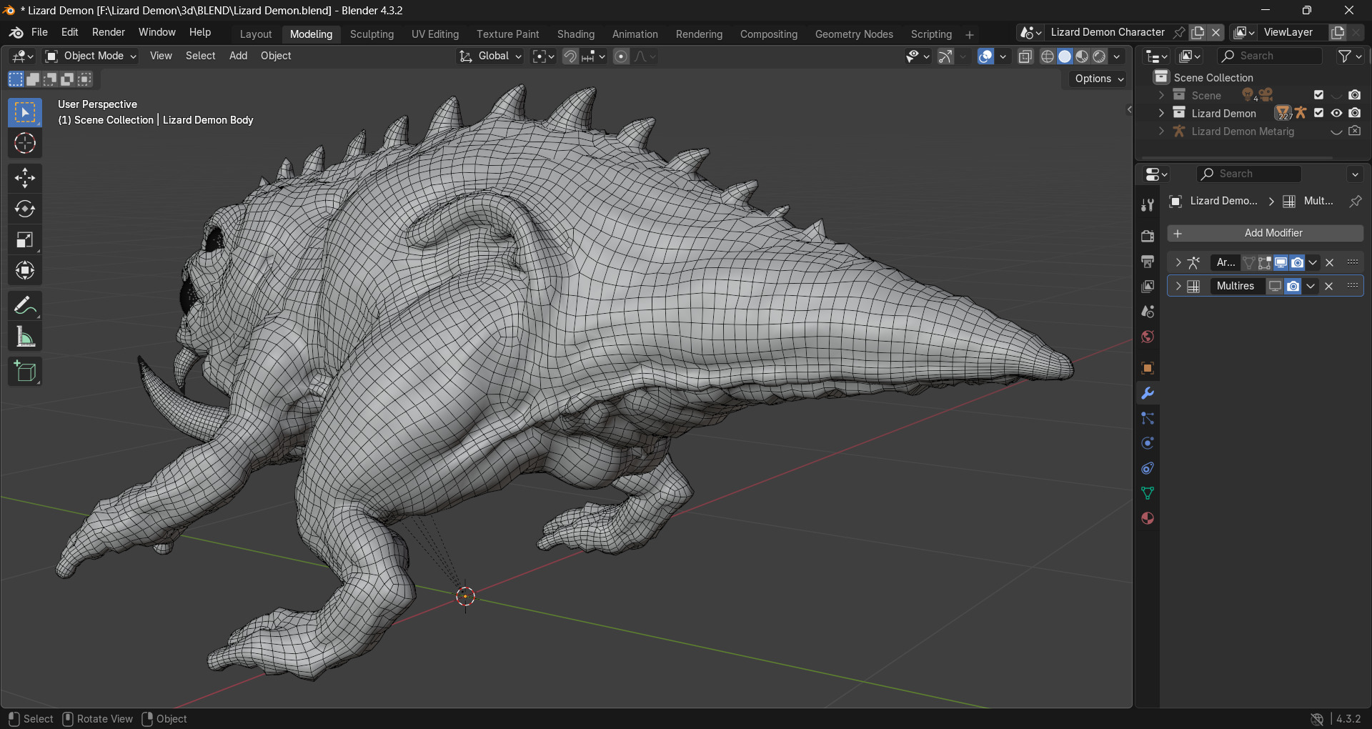 Lizard Demon Blender 3D model_16