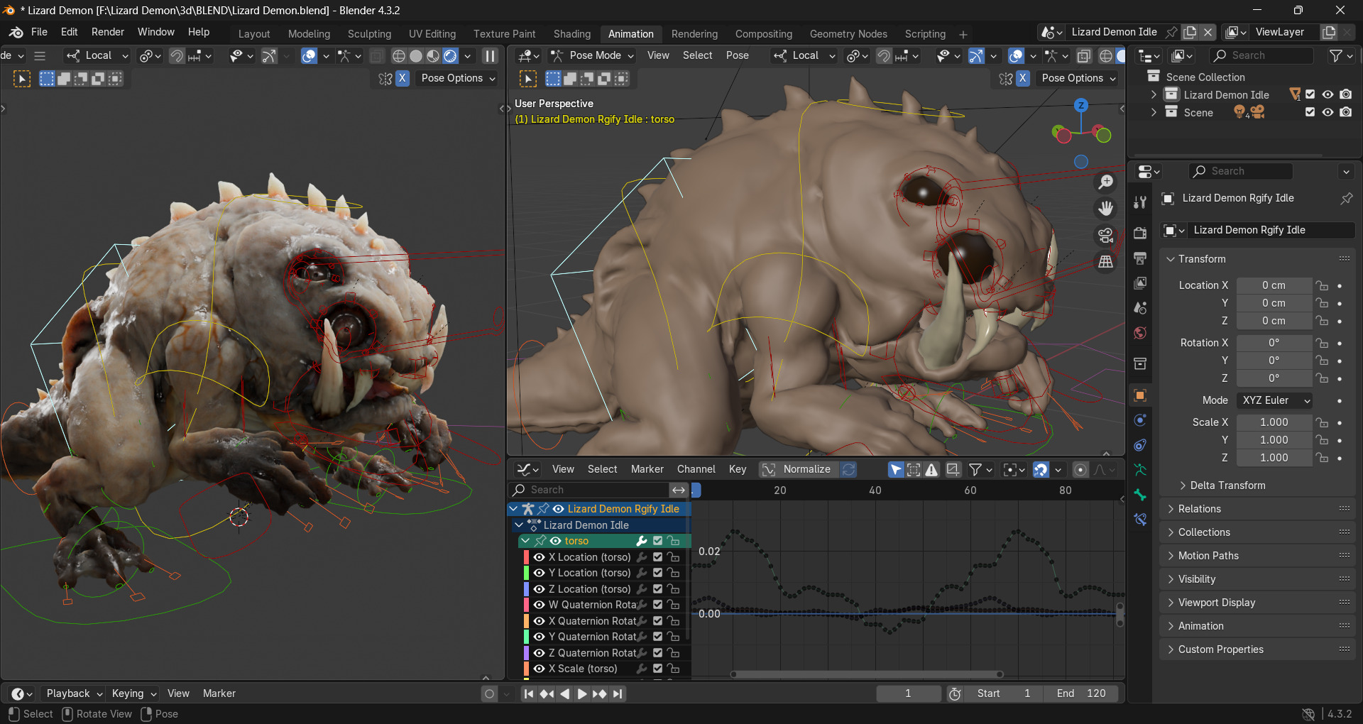 Lizard Demon Blender 3D model_37