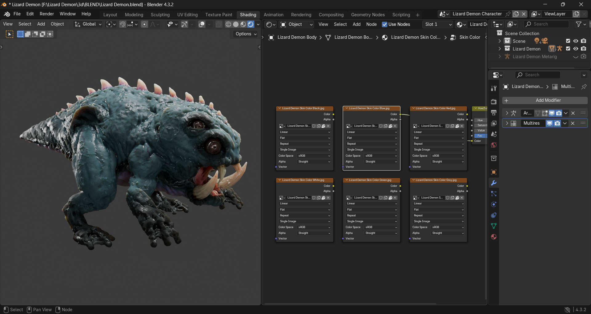 Lizard Demon Blender 3D model_31