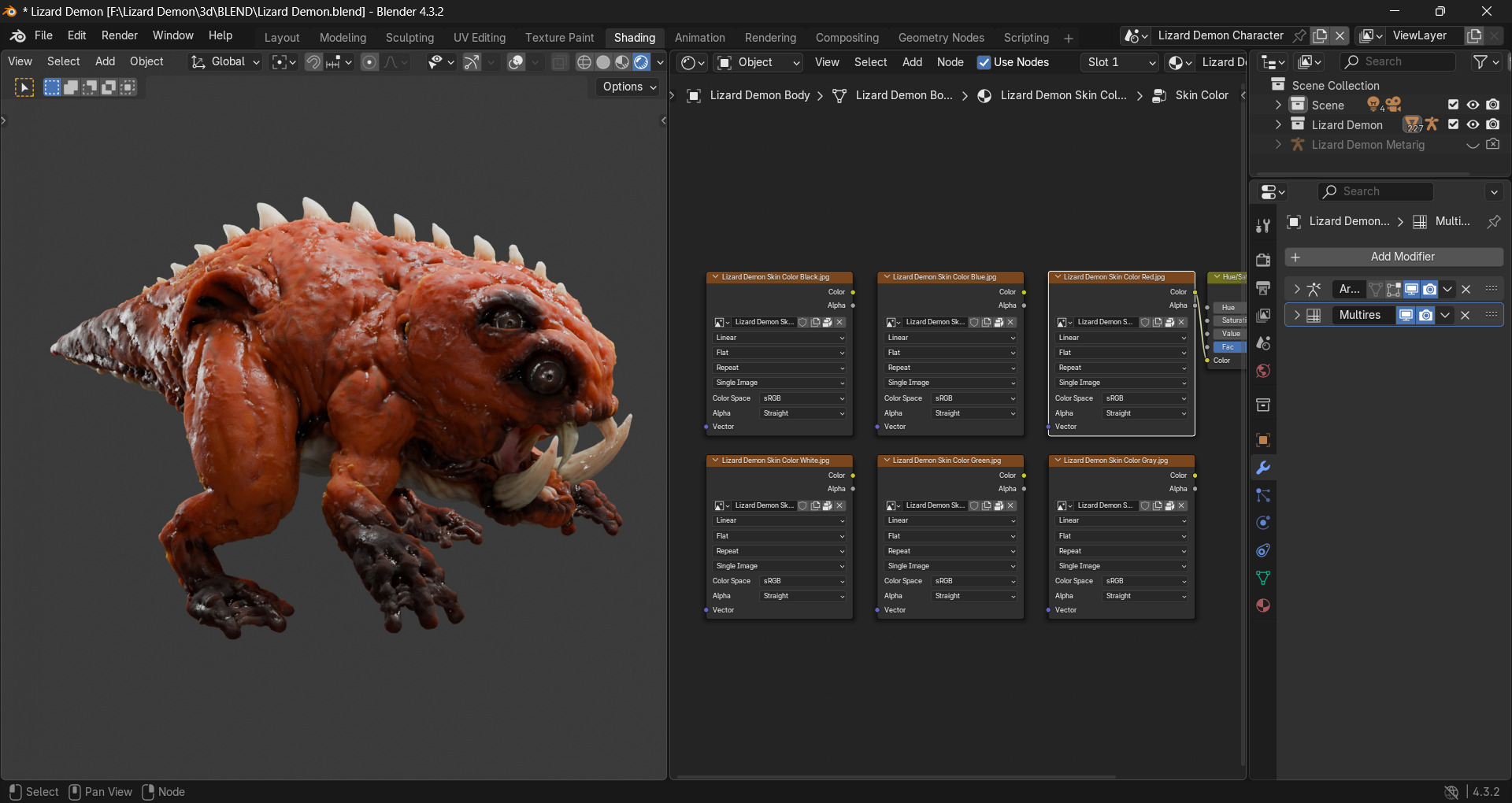 Lizard Demon Blender 3D model_30