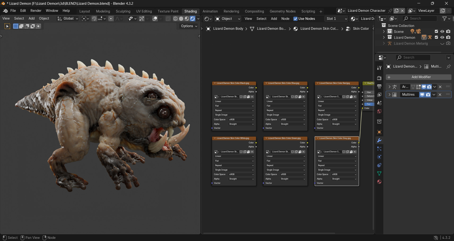 Lizard Demon Blender 3D model_29