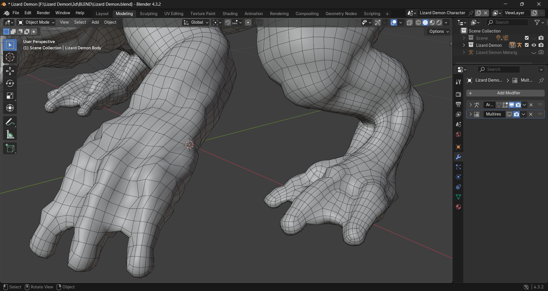 Lizard Demon Blender 3D model_20
