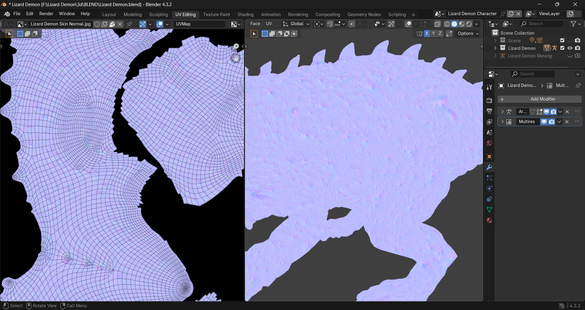 Lizard Demon Blender 3D model_27