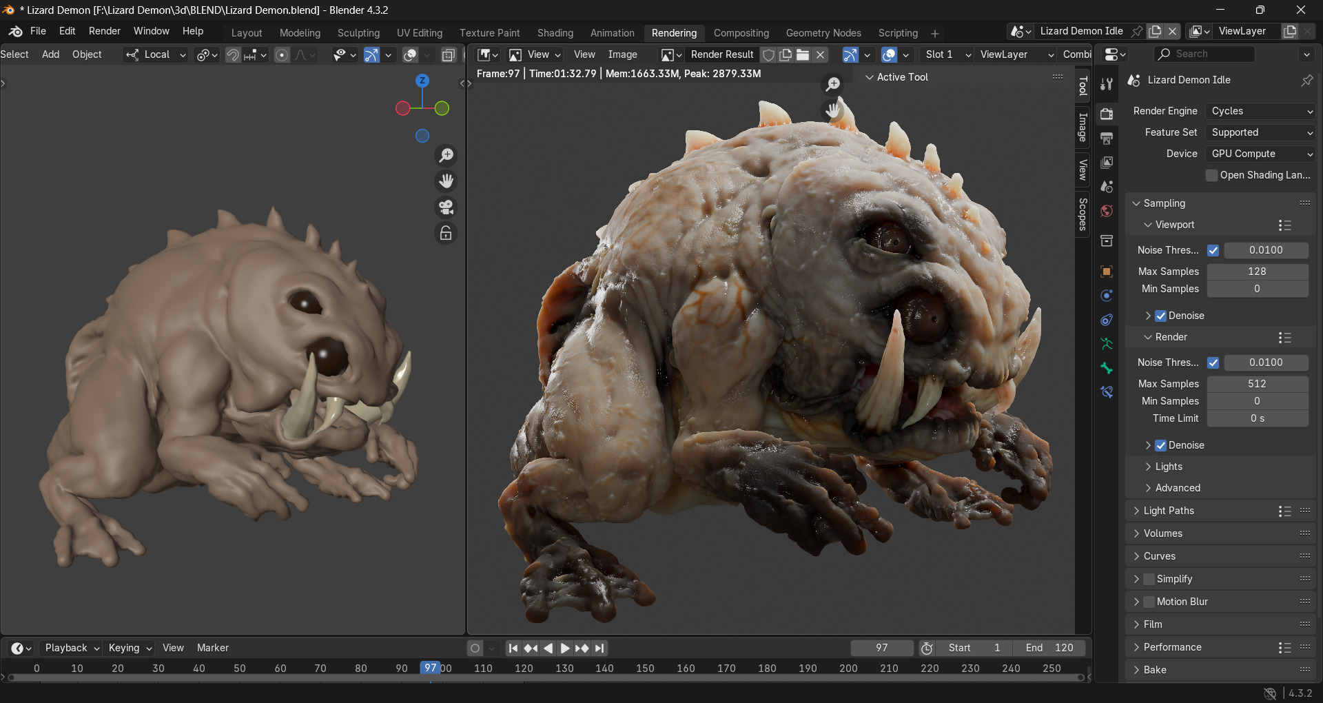 Lizard Demon Blender 3D model_35