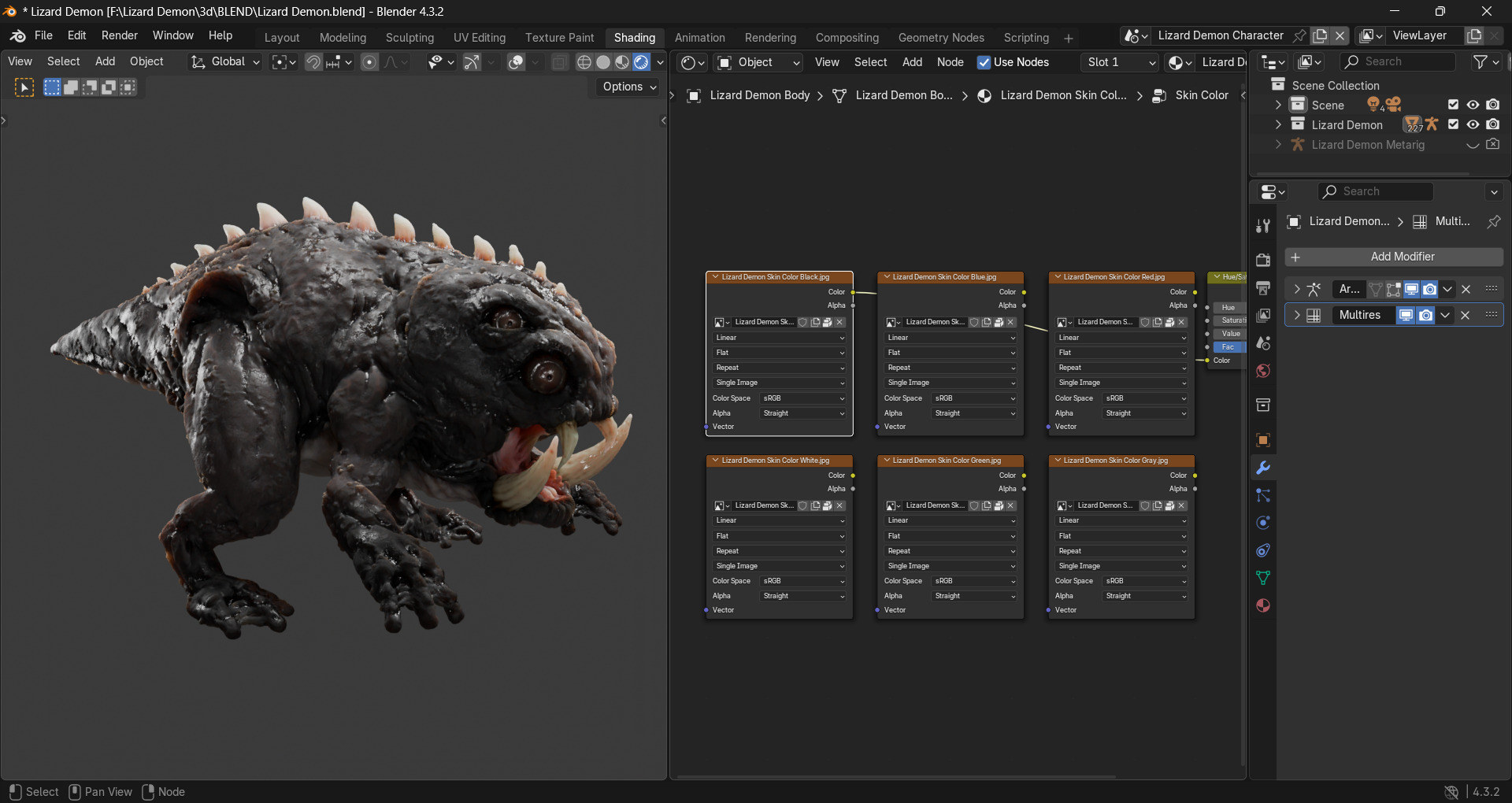 Lizard Demon Blender 3D model_33