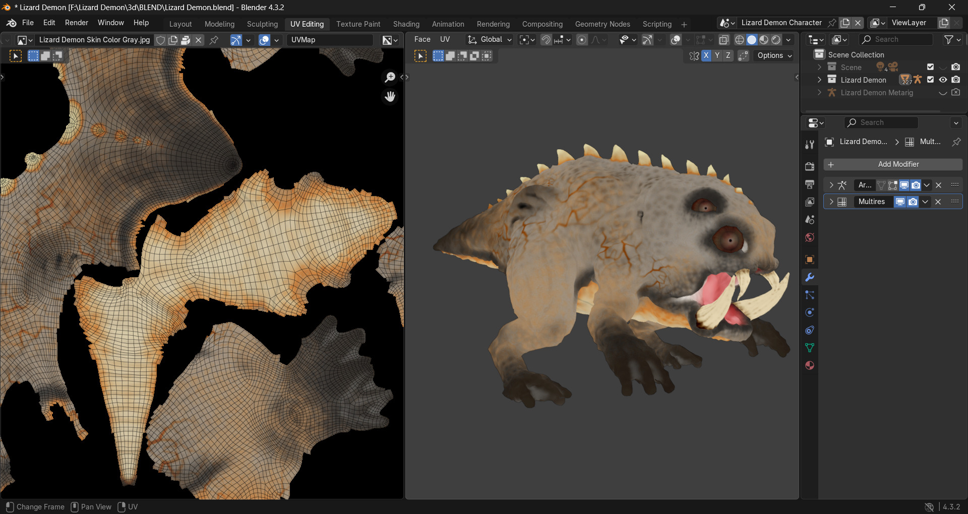 Lizard Demon Blender 3D model_26