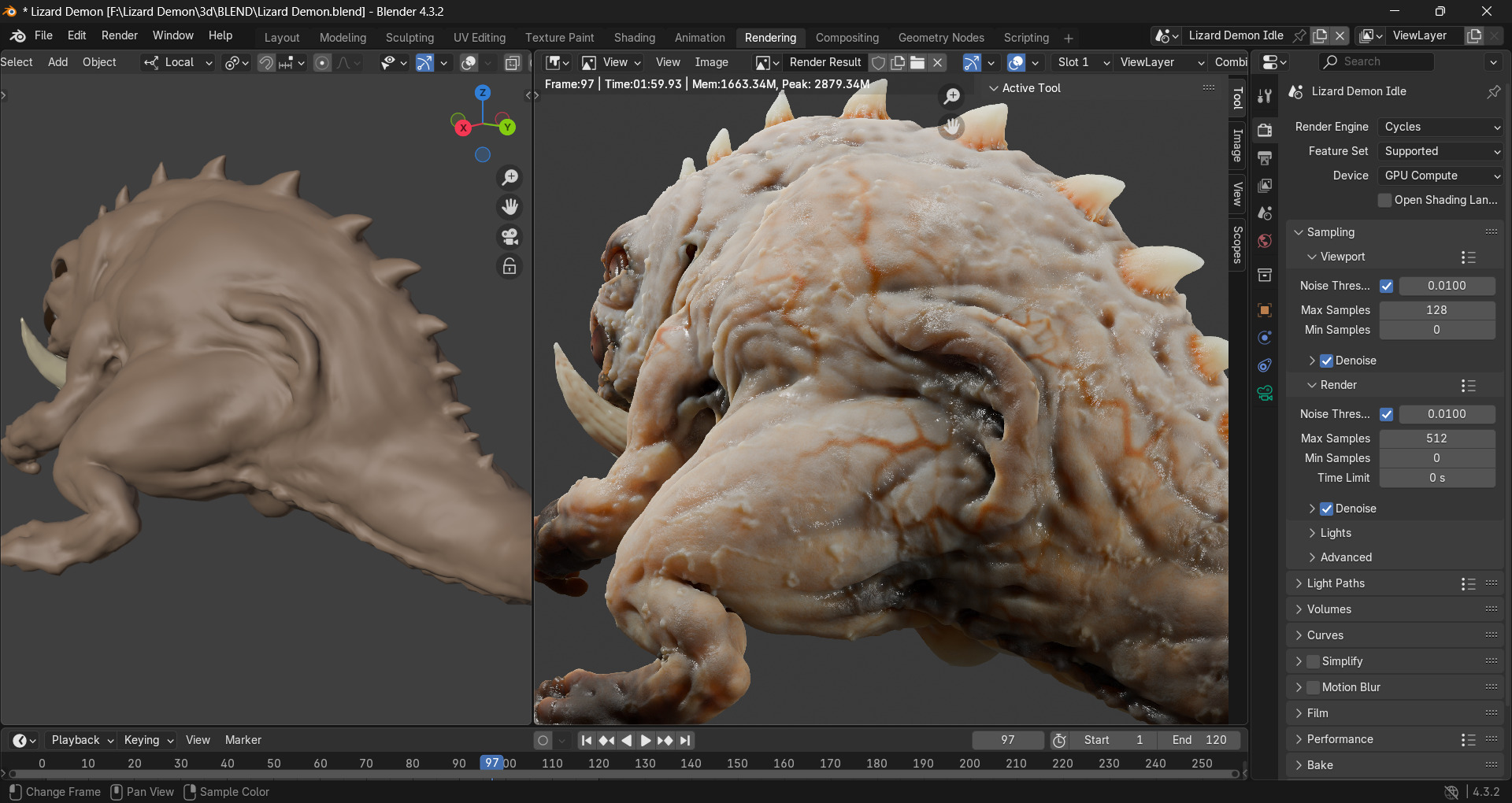 Lizard Demon Blender 3D model_36