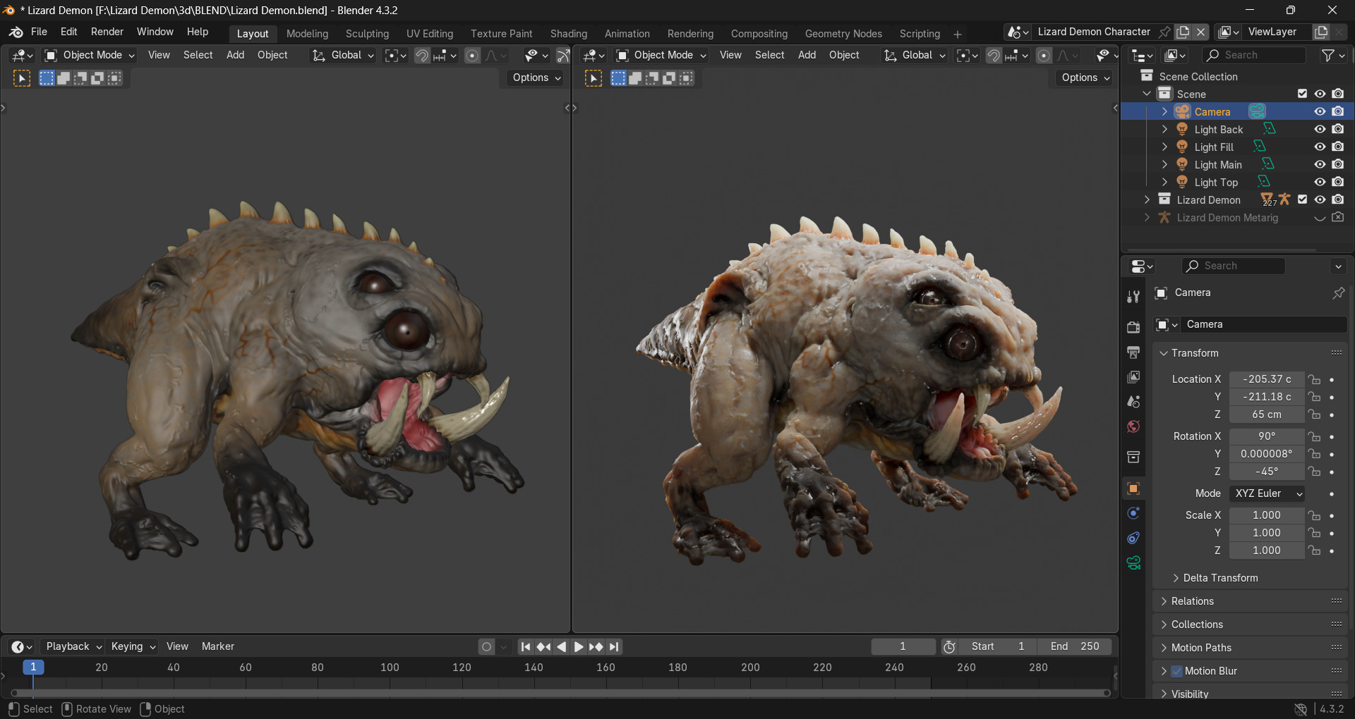 Lizard Demon Blender 3D model_14