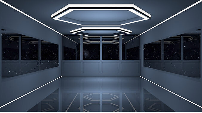 Sci Fi Room Low-poly 3D model