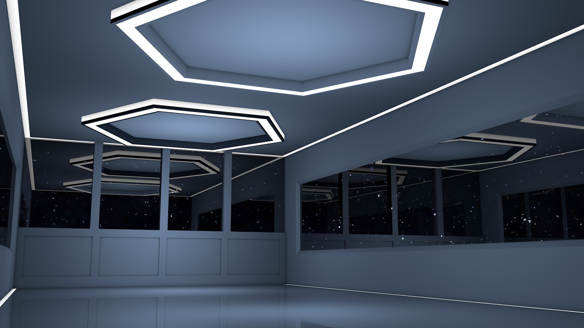 Sci Fi Room Low-poly 3D model_3