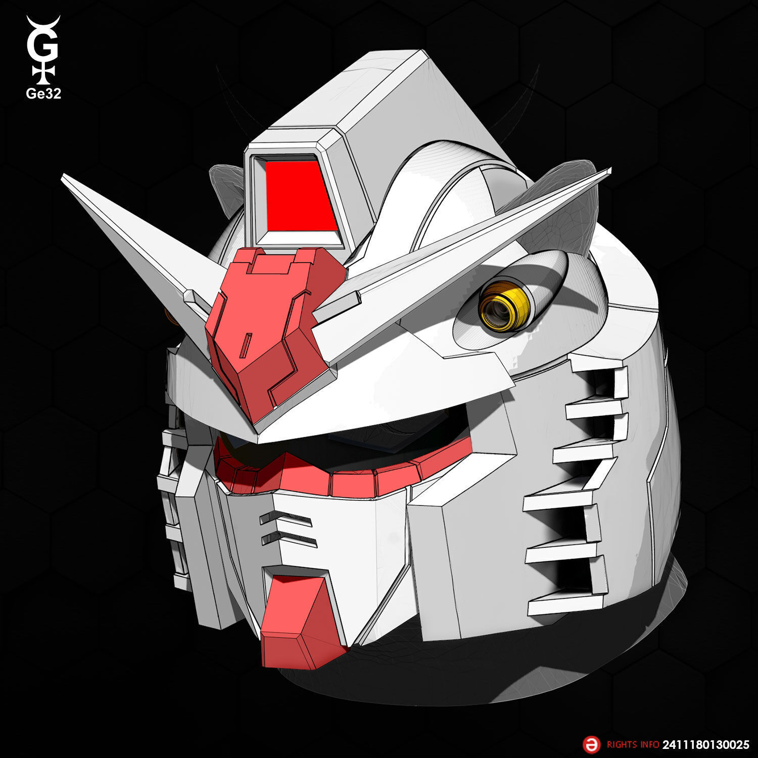 RX78-2 GUNDAM CAT - Helmet 3D print model_4