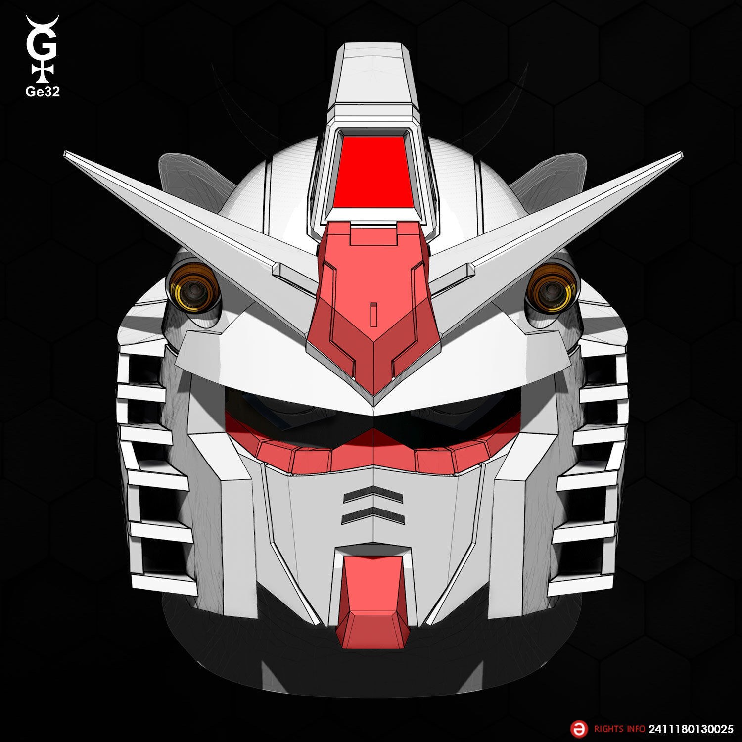 RX78-2 GUNDAM CAT - Helmet 3D print model_3