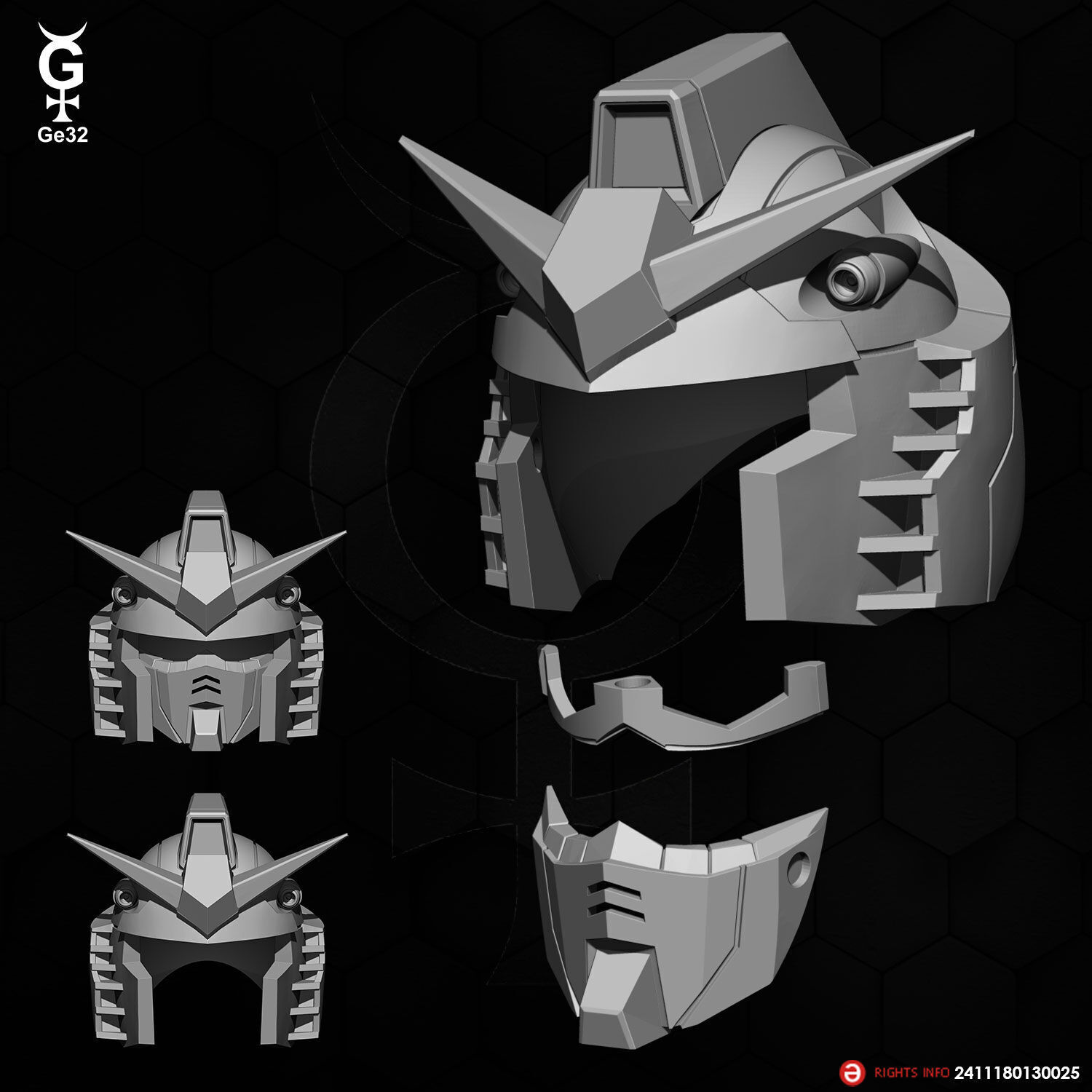 RX78-2 GUNDAM CAT - Helmet 3D print model_9