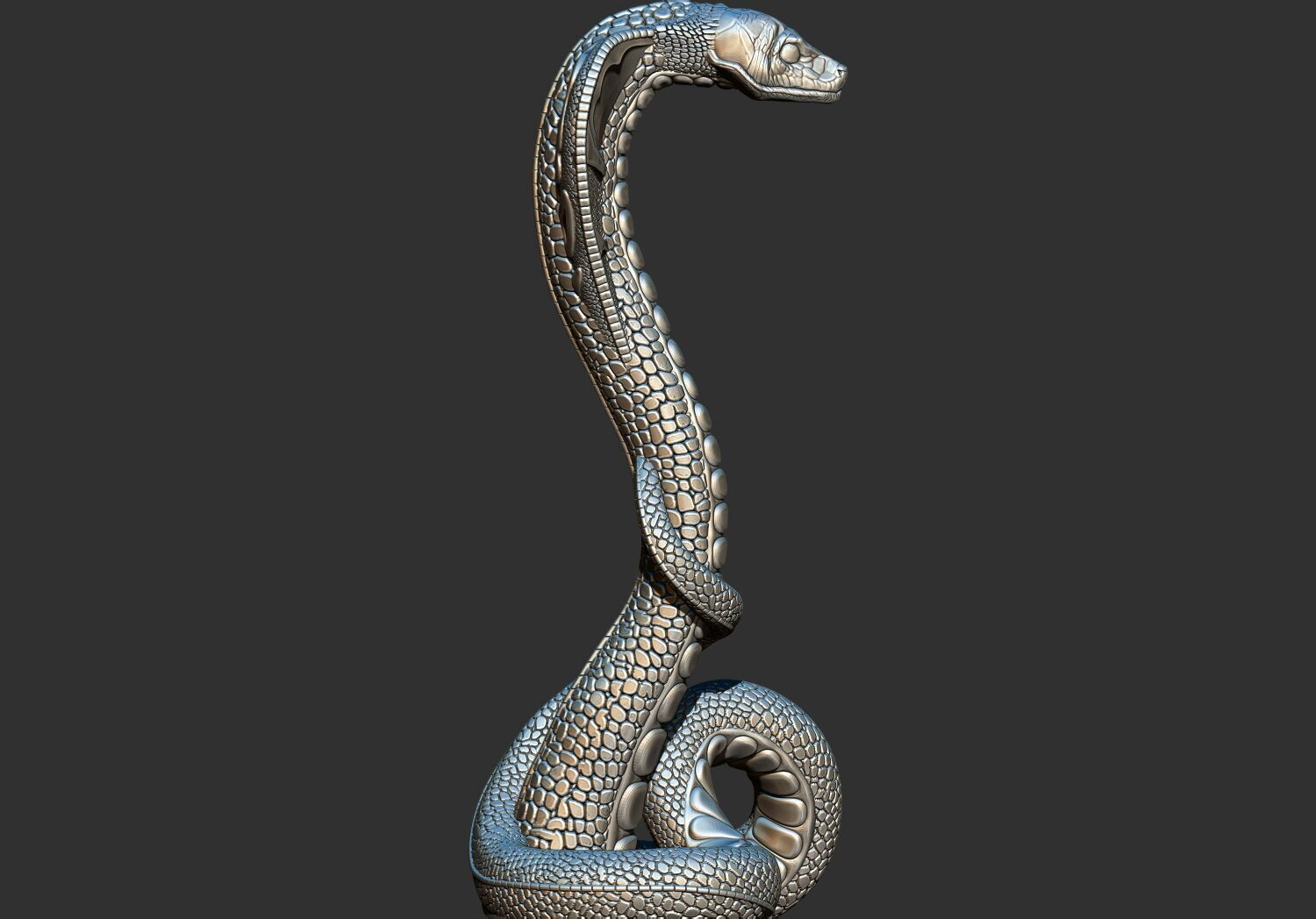 Snake Ancient Egyptian Pharaoh Style  STL 3D Printable Model 3D print model_6