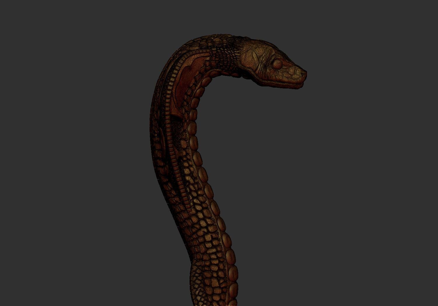 Snake Ancient Egyptian Pharaoh Style  STL 3D Printable Model 3D print model_8
