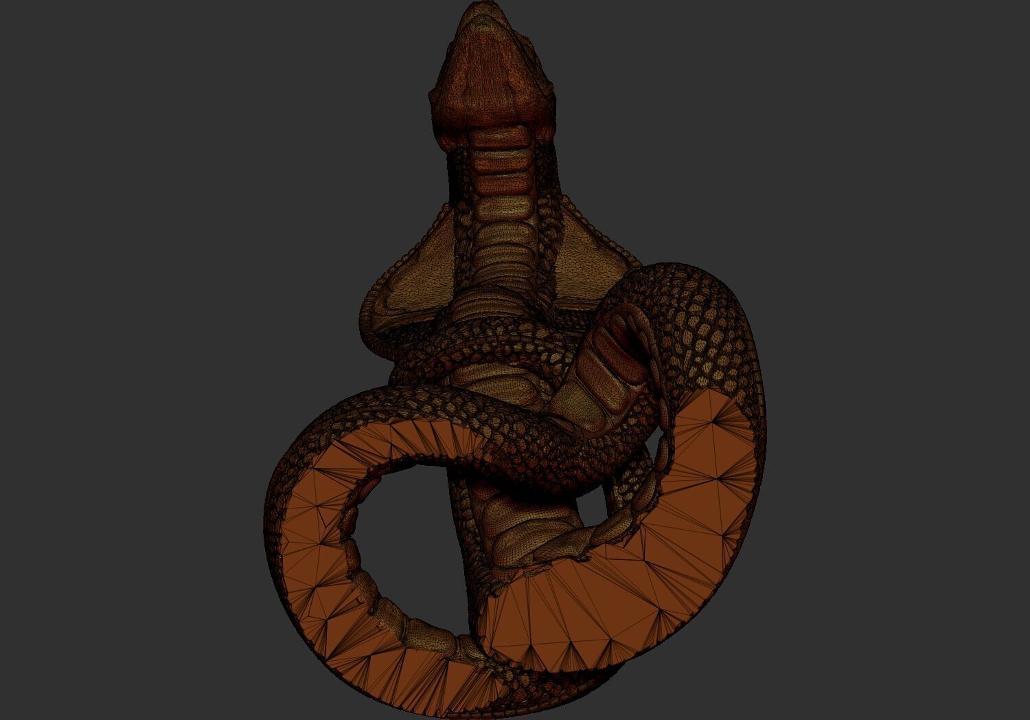 Snake Ancient Egyptian Pharaoh Style  STL 3D Printable Model 3D print model_7