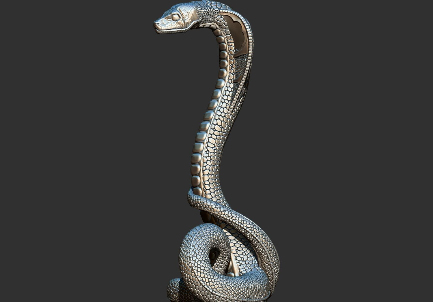 Snake Ancient Egyptian Pharaoh Style  STL 3D Printable Model 3D print model_5