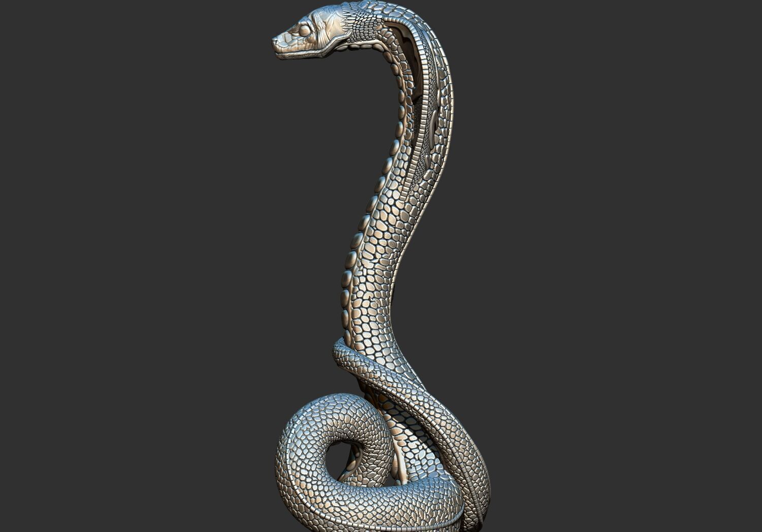 Snake Ancient Egyptian Pharaoh Style  STL 3D Printable Model 3D print model_3