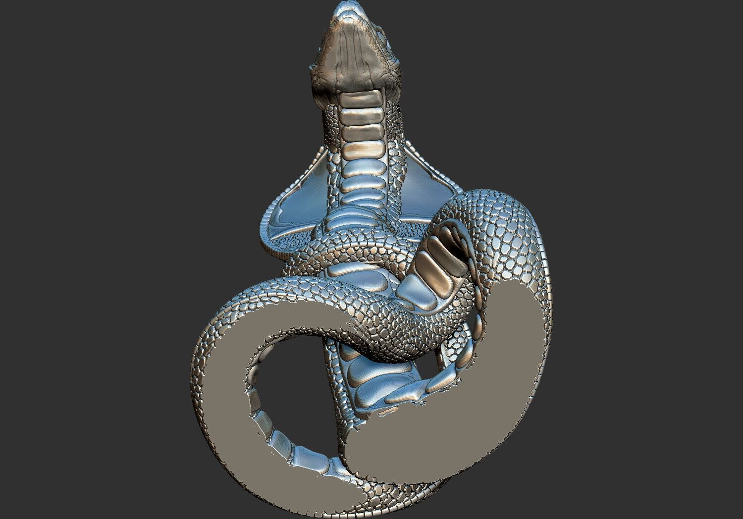 Snake Ancient Egyptian Pharaoh Style  STL 3D Printable Model 3D print model_4