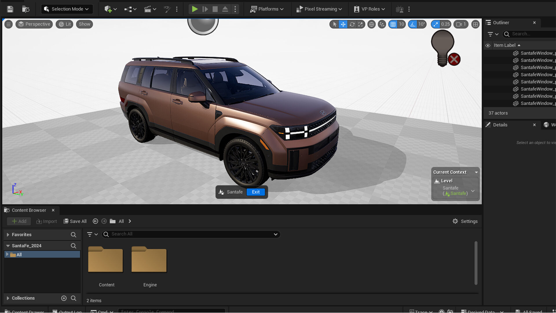Hyundai Santa Fe 2024 -photoreal-Rigged and Render Ready 3D model_21