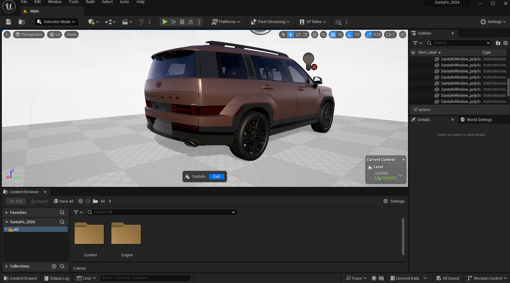 Hyundai Santa Fe 2024 -photoreal-Rigged and Render Ready 3D model_23