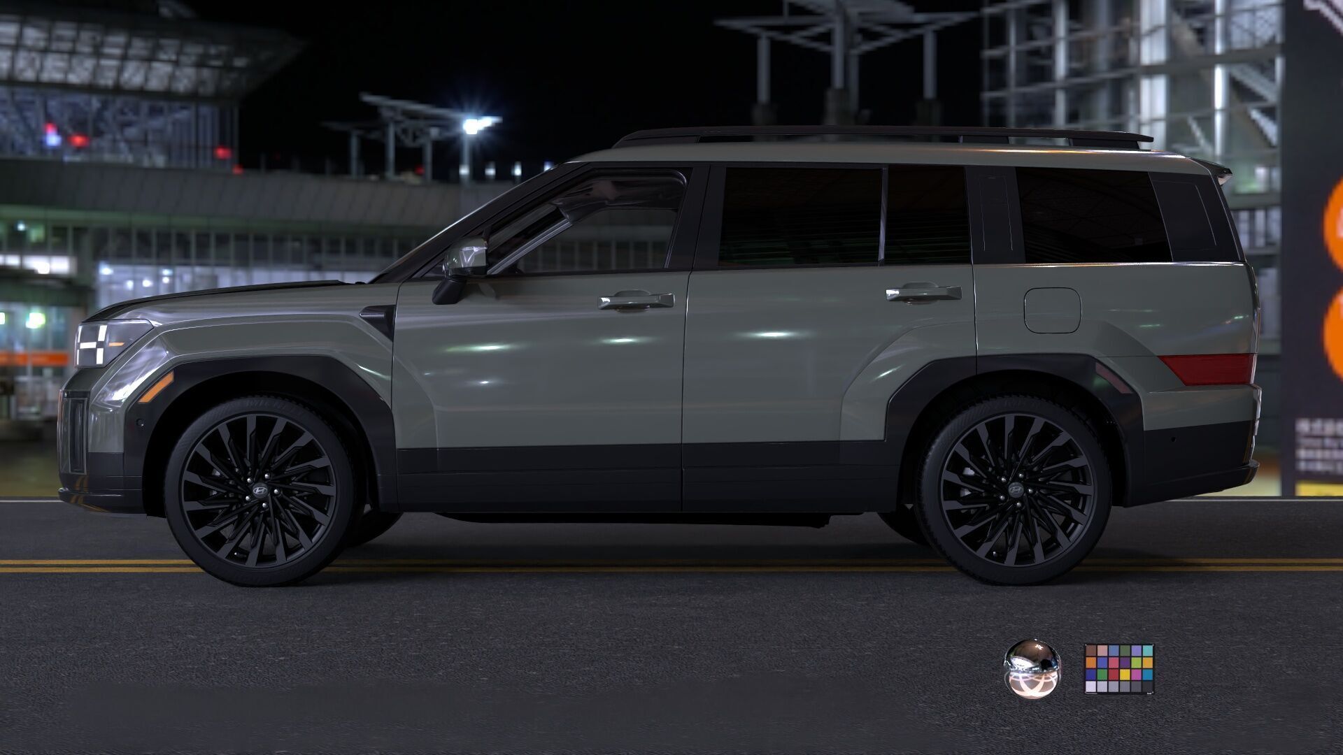 Hyundai Santa Fe 2024 -photoreal-Rigged and Render Ready 3D model_11