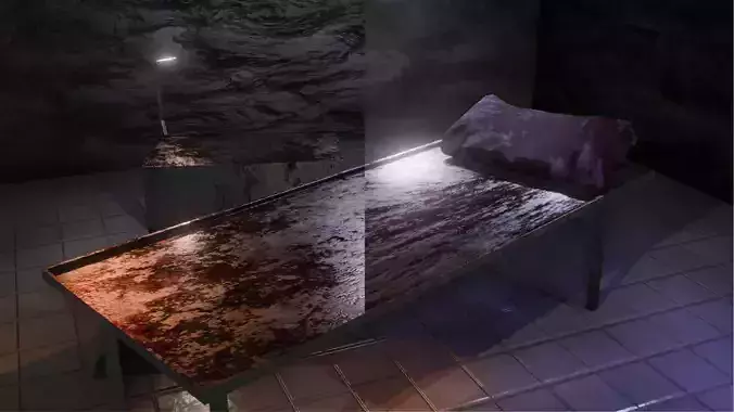 MetallicStretcher-WithBlood - PBR Free low-poly 3D model