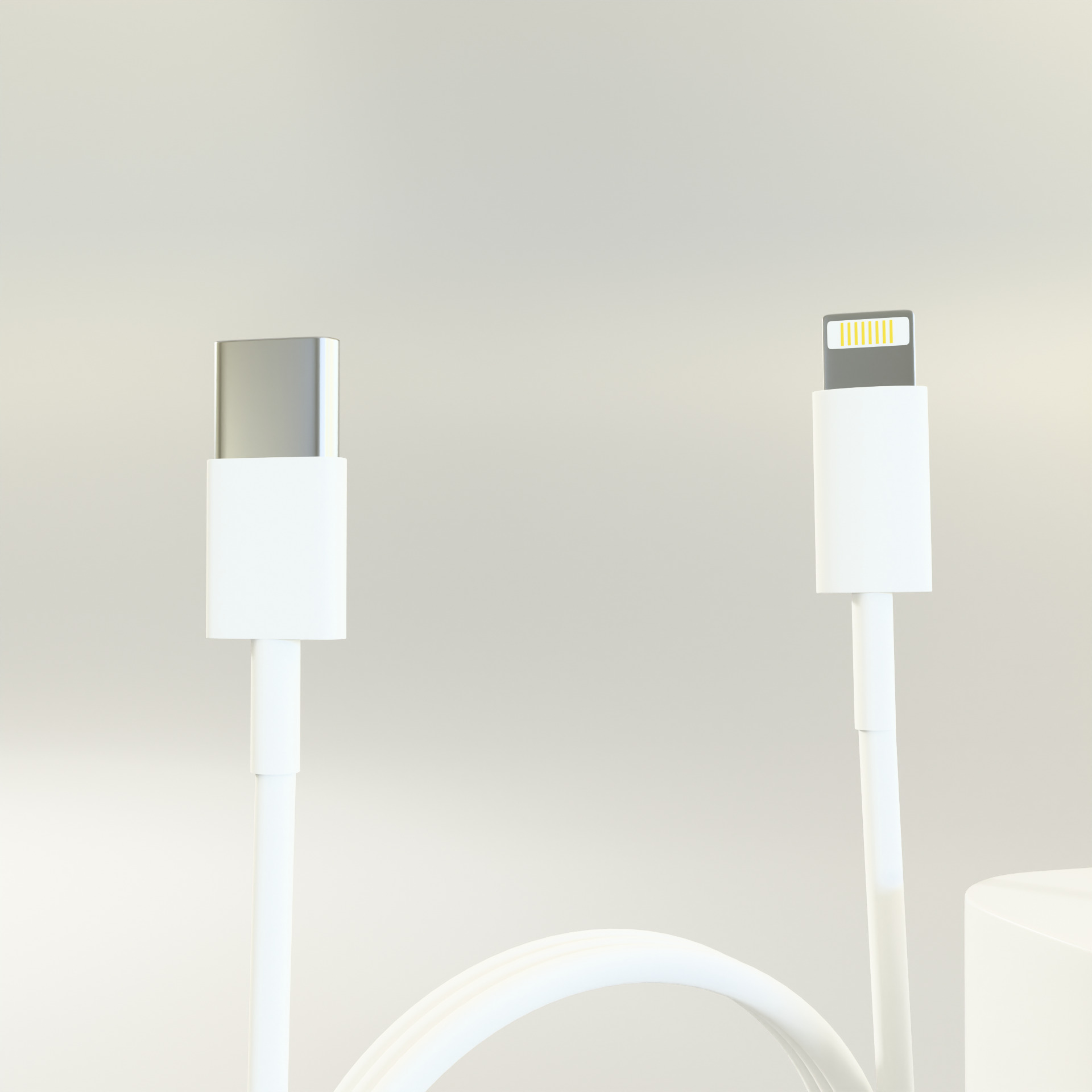 Apple iPhone charger Low-poly 3D model_1