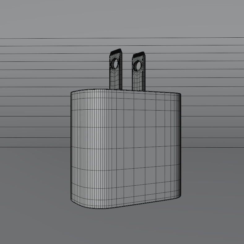 Apple iPhone charger Low-poly 3D model_6