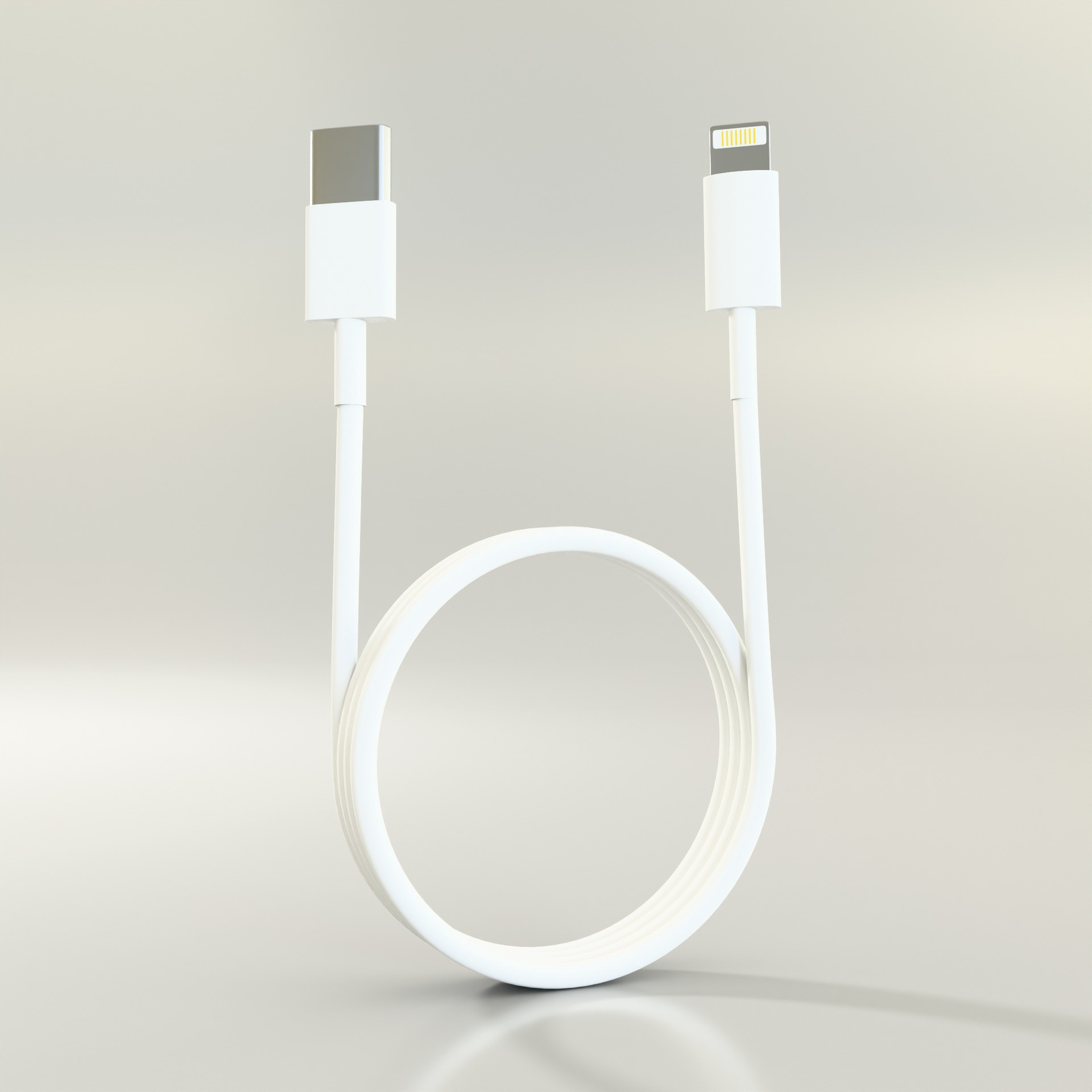 Apple iPhone charger Low-poly 3D model_2