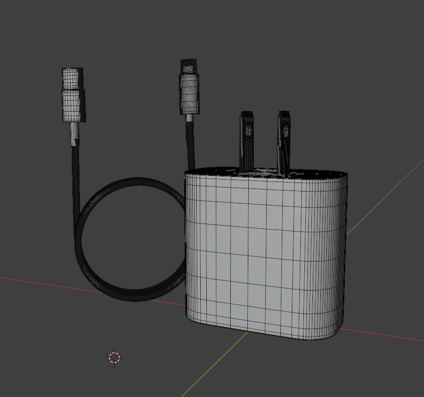 Apple iPhone charger Low-poly 3D model_7