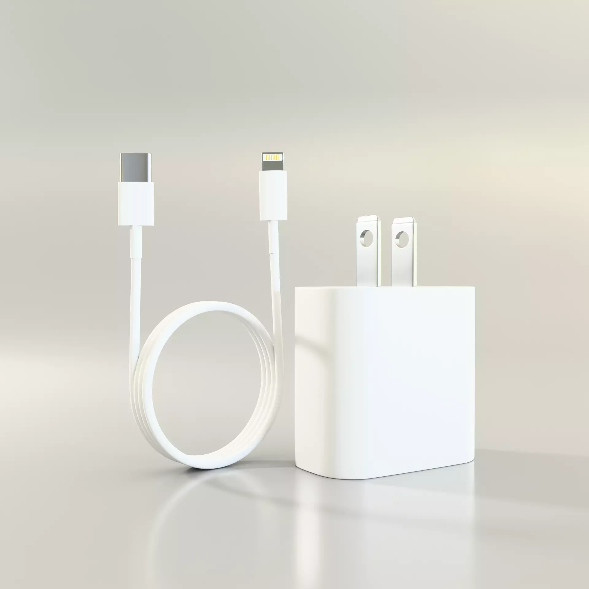 Apple iPhone charger Low-poly 3D model_0