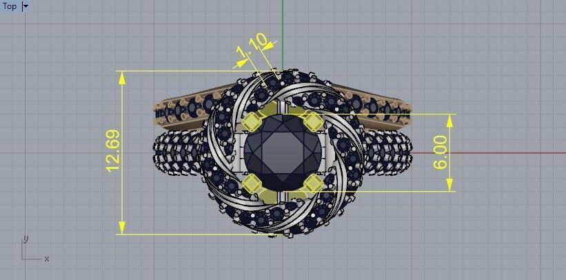 Engagement Ring and Band 3D print model_9