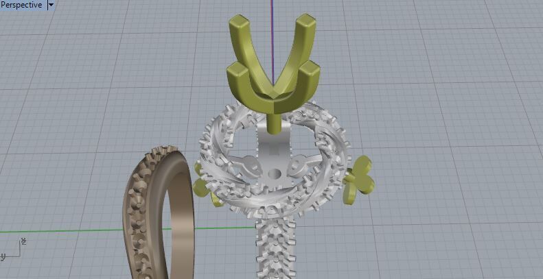 Engagement Ring and Band 3D print model_12