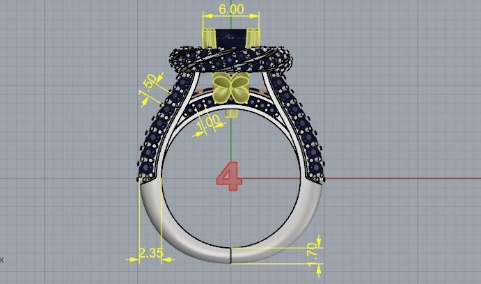 Engagement Ring and Band 3D print model_7