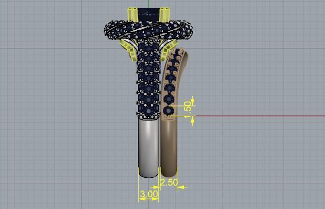 Engagement Ring and Band 3D print model_8