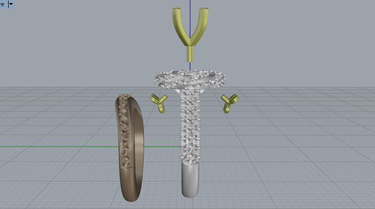 Engagement Ring and Band 3D print model_10