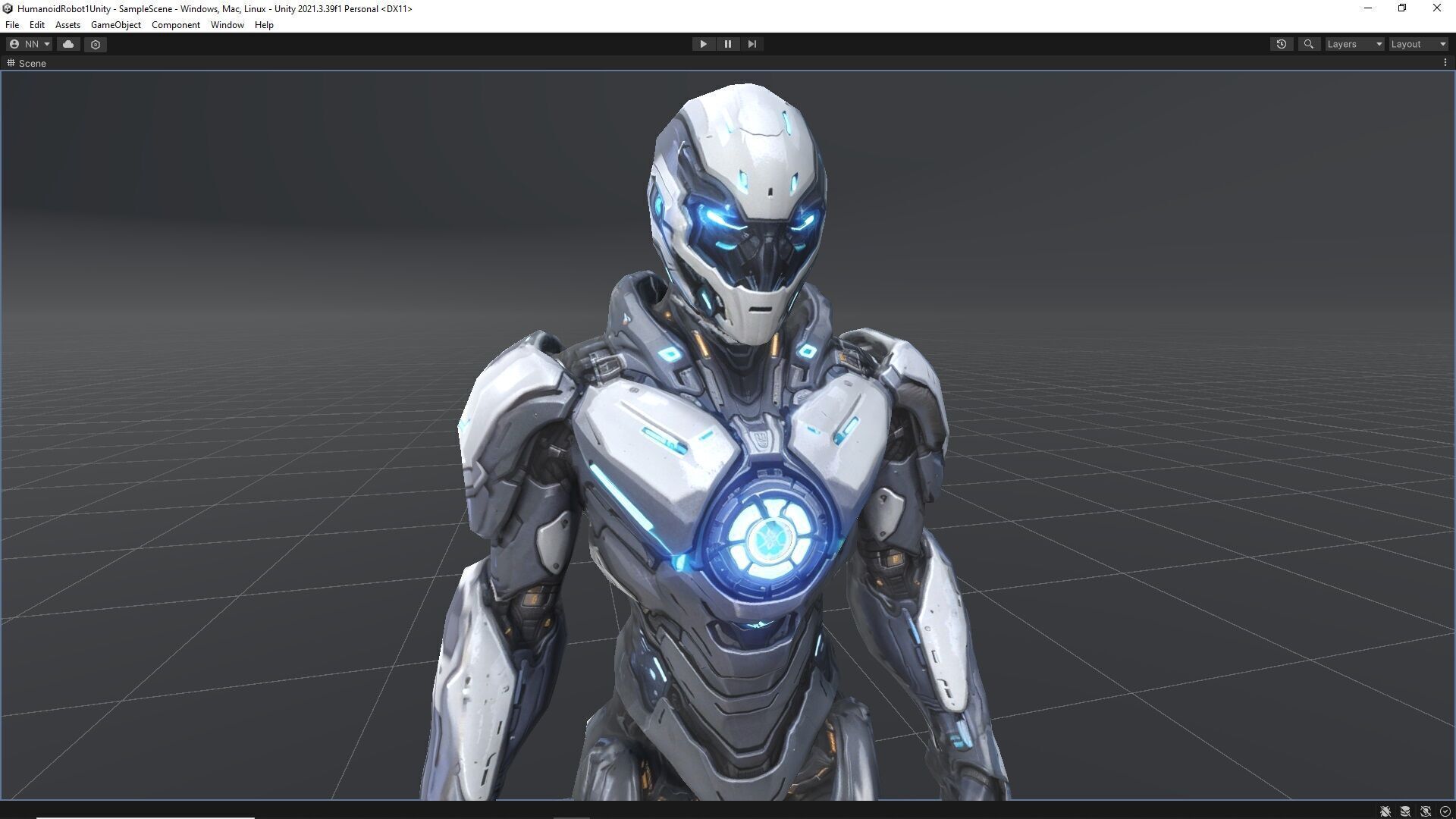 Humanoid Robot 1 Low-poly 3D model_7