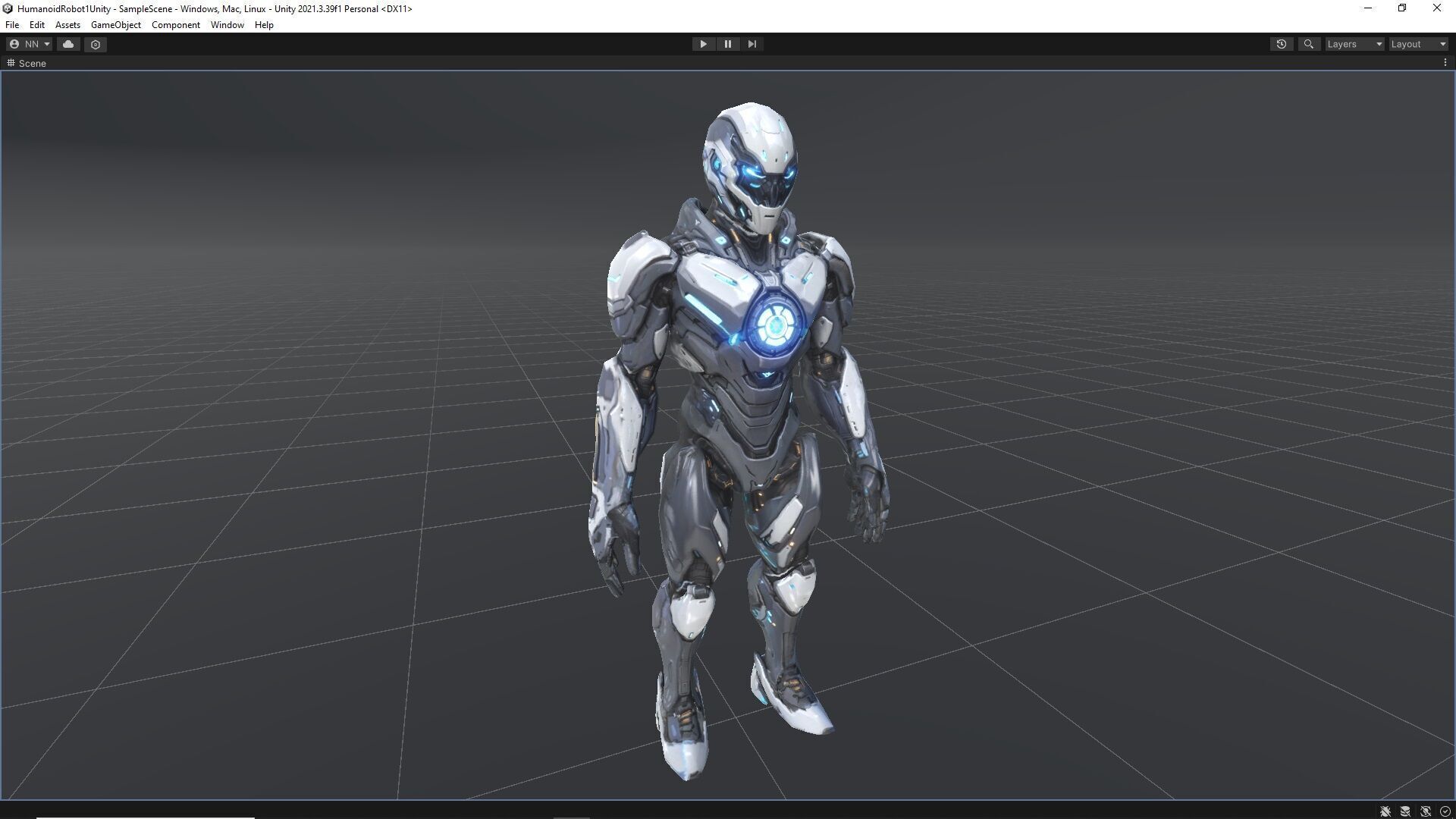 Humanoid Robot 1 Low-poly 3D model_8