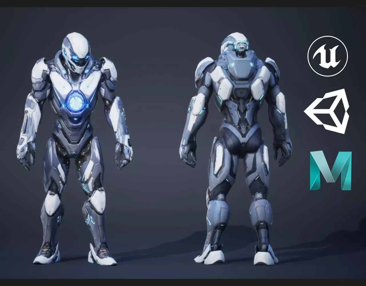 Humanoid Robot 1 Low-poly 3D model_0