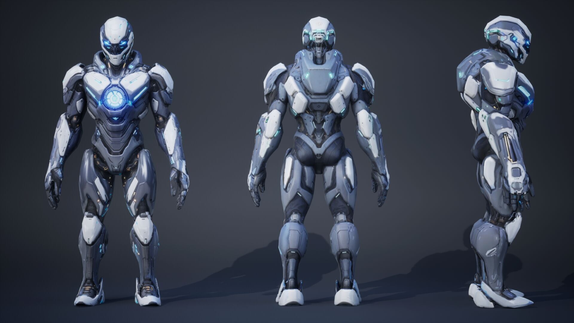 Humanoid Robot 1 Low-poly 3D model_2