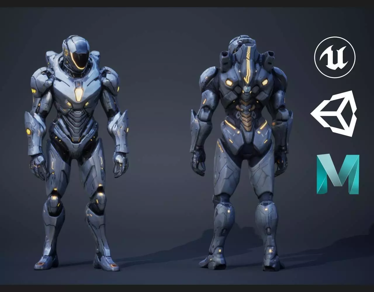 Humanoid Robot 2 Low-poly 3D model_0