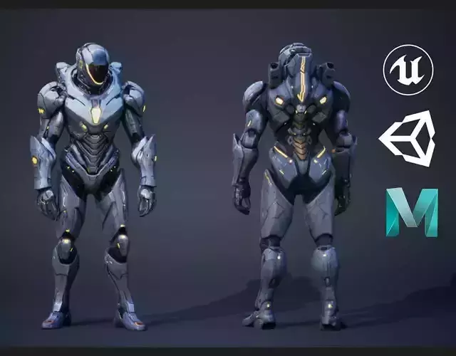 Humanoid Robot 2 Low-poly 3D model